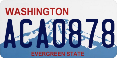 WA license plate ACA0878