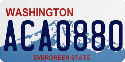 WA license plate ACA0880
