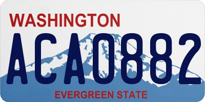 WA license plate ACA0882