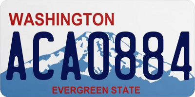 WA license plate ACA0884