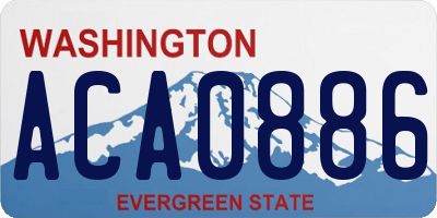 WA license plate ACA0886