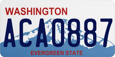 WA license plate ACA0887