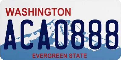 WA license plate ACA0888