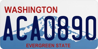 WA license plate ACA0890