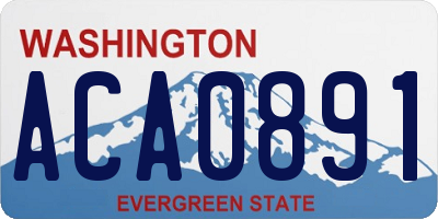 WA license plate ACA0891