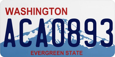 WA license plate ACA0893