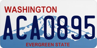 WA license plate ACA0895