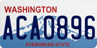 WA license plate ACA0896