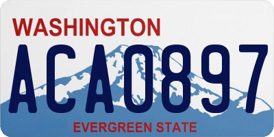 WA license plate ACA0897