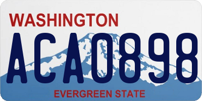 WA license plate ACA0898