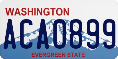 WA license plate ACA0899
