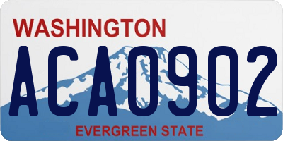 WA license plate ACA0902