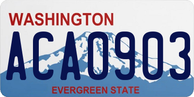 WA license plate ACA0903