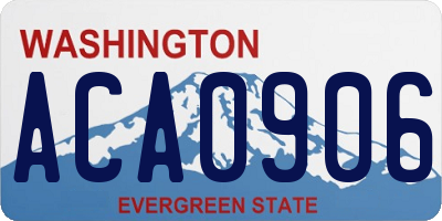 WA license plate ACA0906