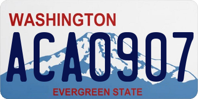 WA license plate ACA0907