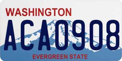 WA license plate ACA0908