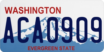 WA license plate ACA0909