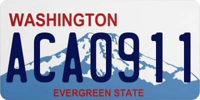 WA license plate ACA0911