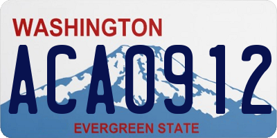 WA license plate ACA0912