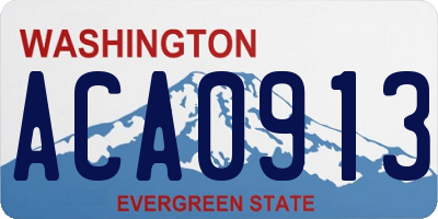 WA license plate ACA0913