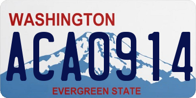 WA license plate ACA0914