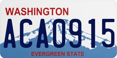 WA license plate ACA0915