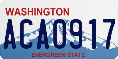 WA license plate ACA0917