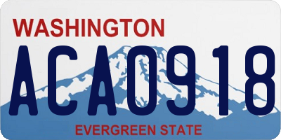 WA license plate ACA0918