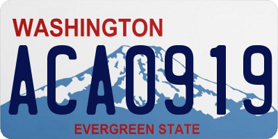 WA license plate ACA0919
