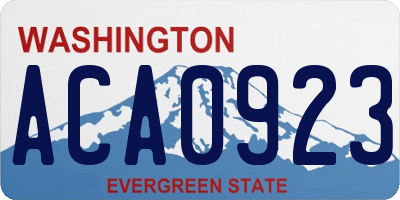 WA license plate ACA0923