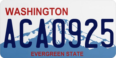 WA license plate ACA0925