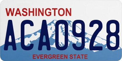 WA license plate ACA0928