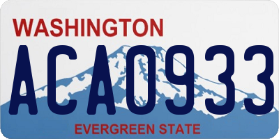 WA license plate ACA0933