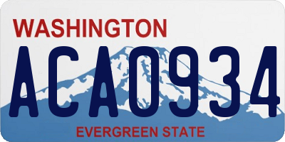 WA license plate ACA0934