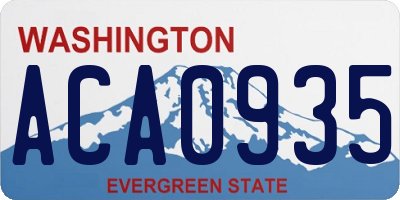 WA license plate ACA0935