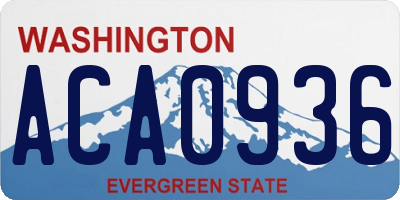 WA license plate ACA0936