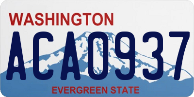 WA license plate ACA0937