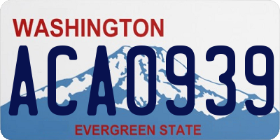WA license plate ACA0939
