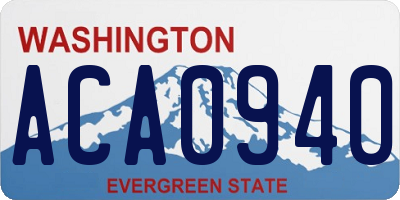 WA license plate ACA0940