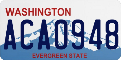 WA license plate ACA0948
