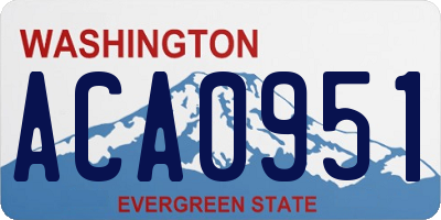 WA license plate ACA0951