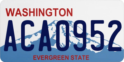 WA license plate ACA0952