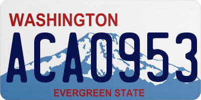 WA license plate ACA0953