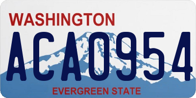 WA license plate ACA0954