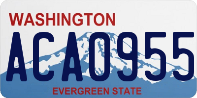 WA license plate ACA0955