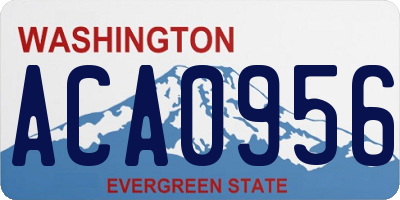 WA license plate ACA0956