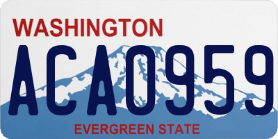 WA license plate ACA0959