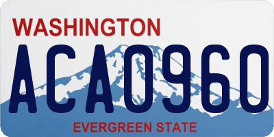 WA license plate ACA0960