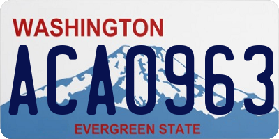 WA license plate ACA0963