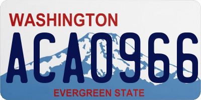 WA license plate ACA0966